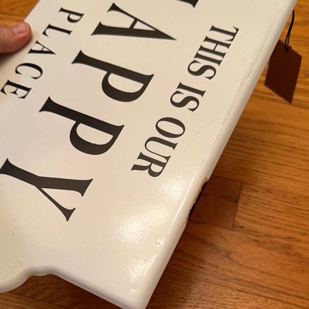 White 'Happy Place' Wall Sign - Picture 10 of 13